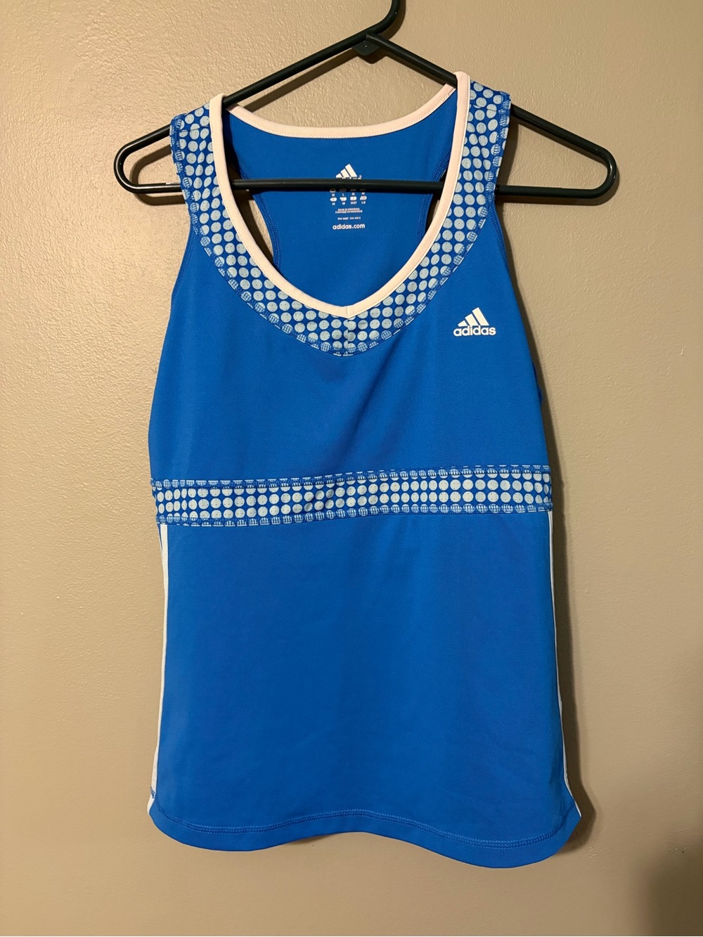 Adidas Large Blue and White Racerback Athletic Tank Top